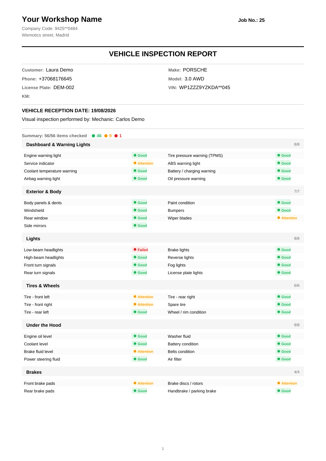 Generated inspection PDF — page 1